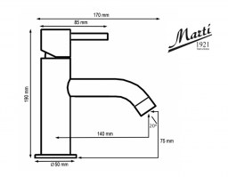 MEDIDAS MONOMANDO LAVABO PRIME MRT4 MARTI1921